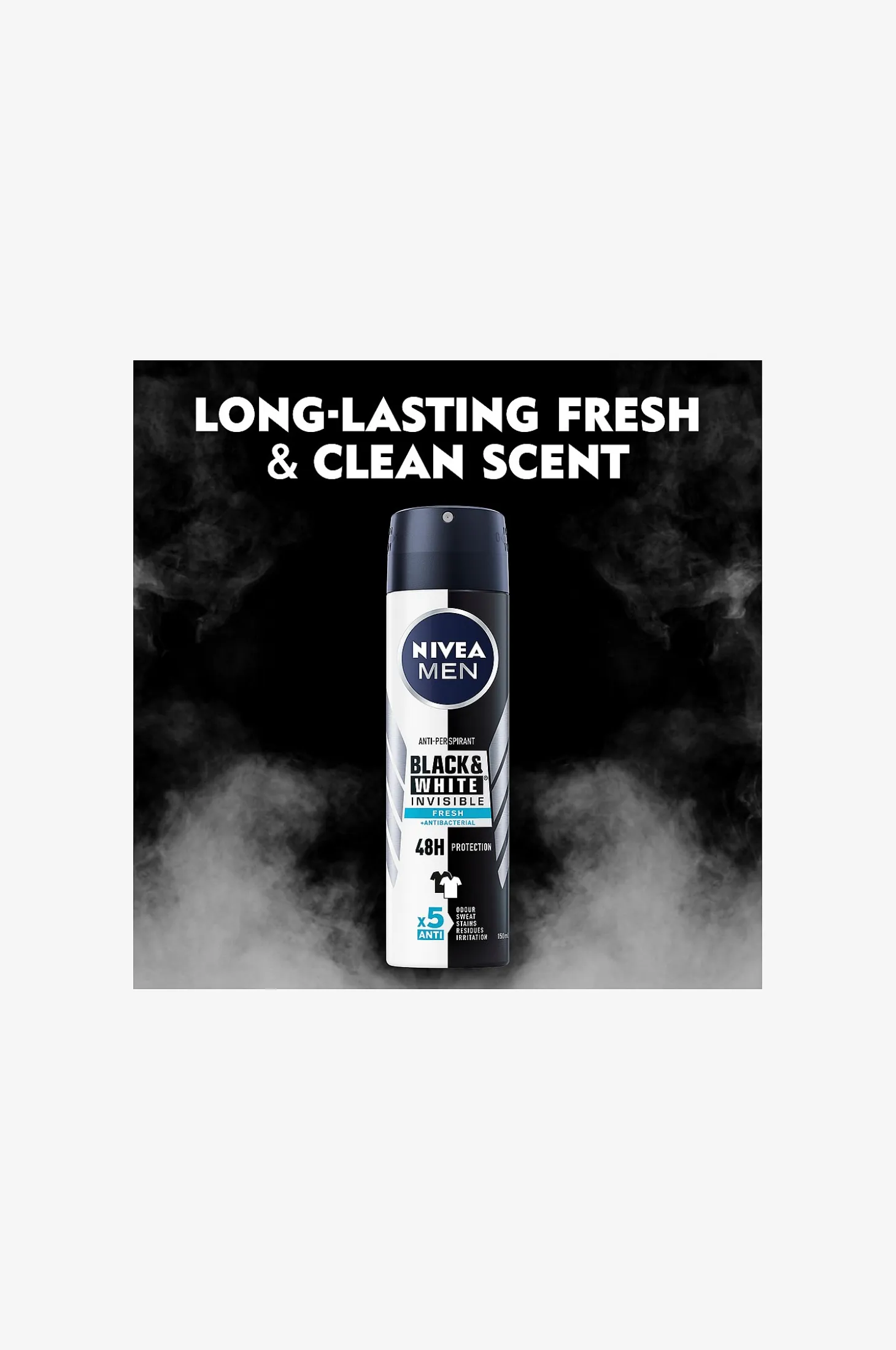 Antiperspirantti Deo Spray Black & White Fresh 150 ml