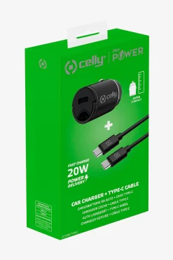 Autolaturi Mini USB-C PD 20 W + USB-C USB-C-johtoon