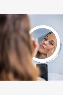 Bathroom Wireless Charger with Mirror Round LED 8 inch