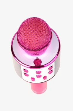 Bluetooth-karaokemikrofoni sisäänrakennetulla kaiuttimella vaaleanpunainen