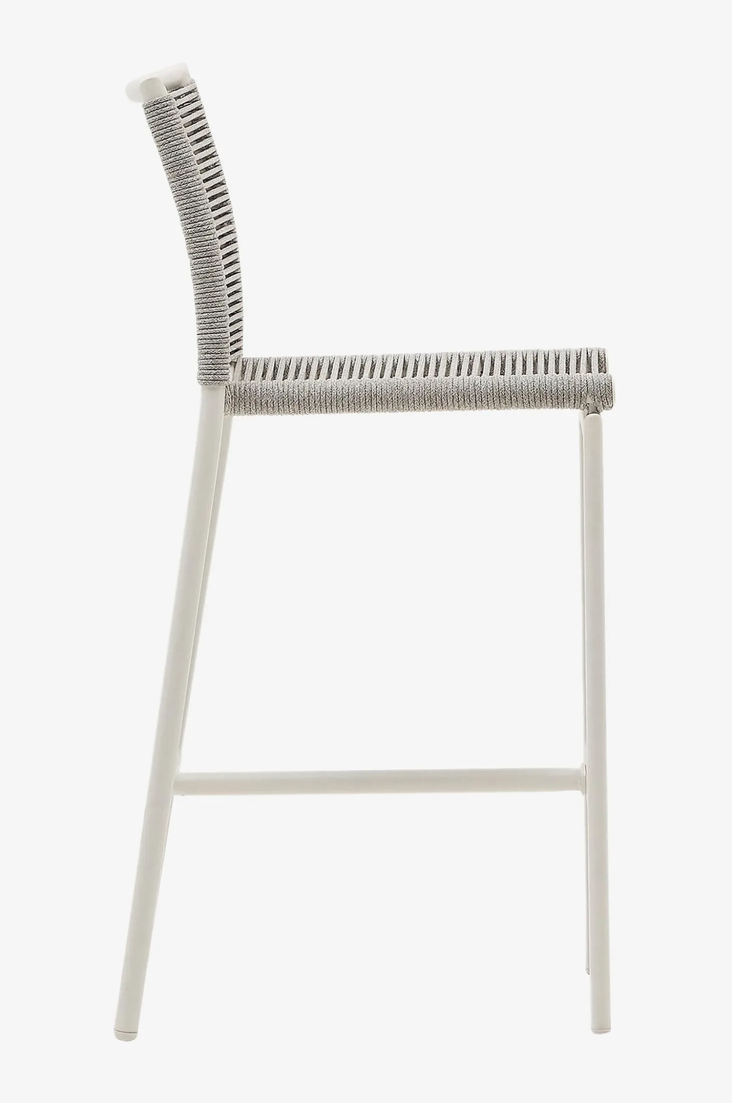 Culip-ulkoilujakkara köysinarusta ja valkoisesta alumiinista, 65 cm.