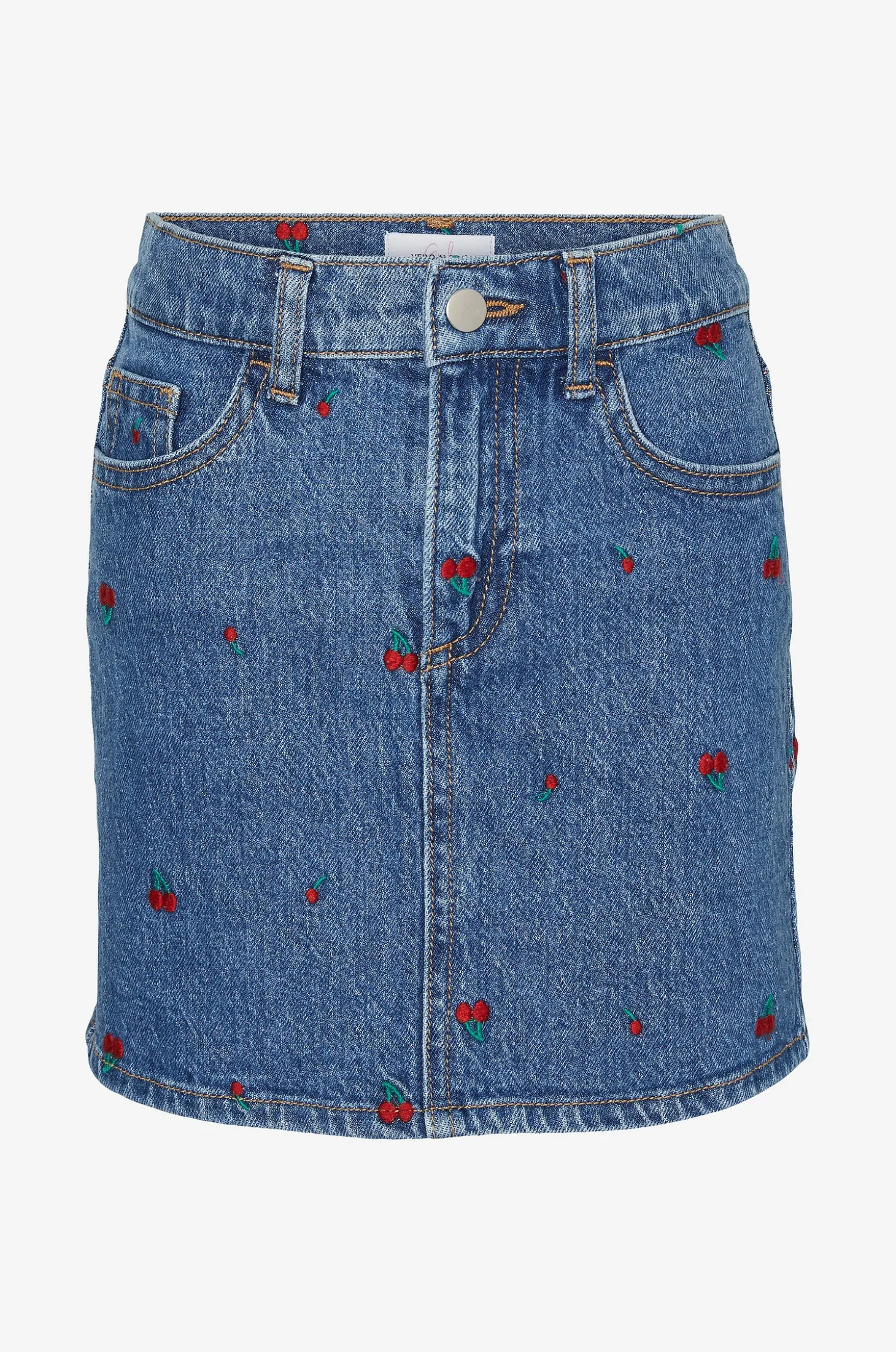 Farkkuhame vmLine Short Emb Denim Skirt Girl