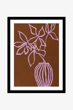 Hieno taidekartonki / lila umbra / musta kehys