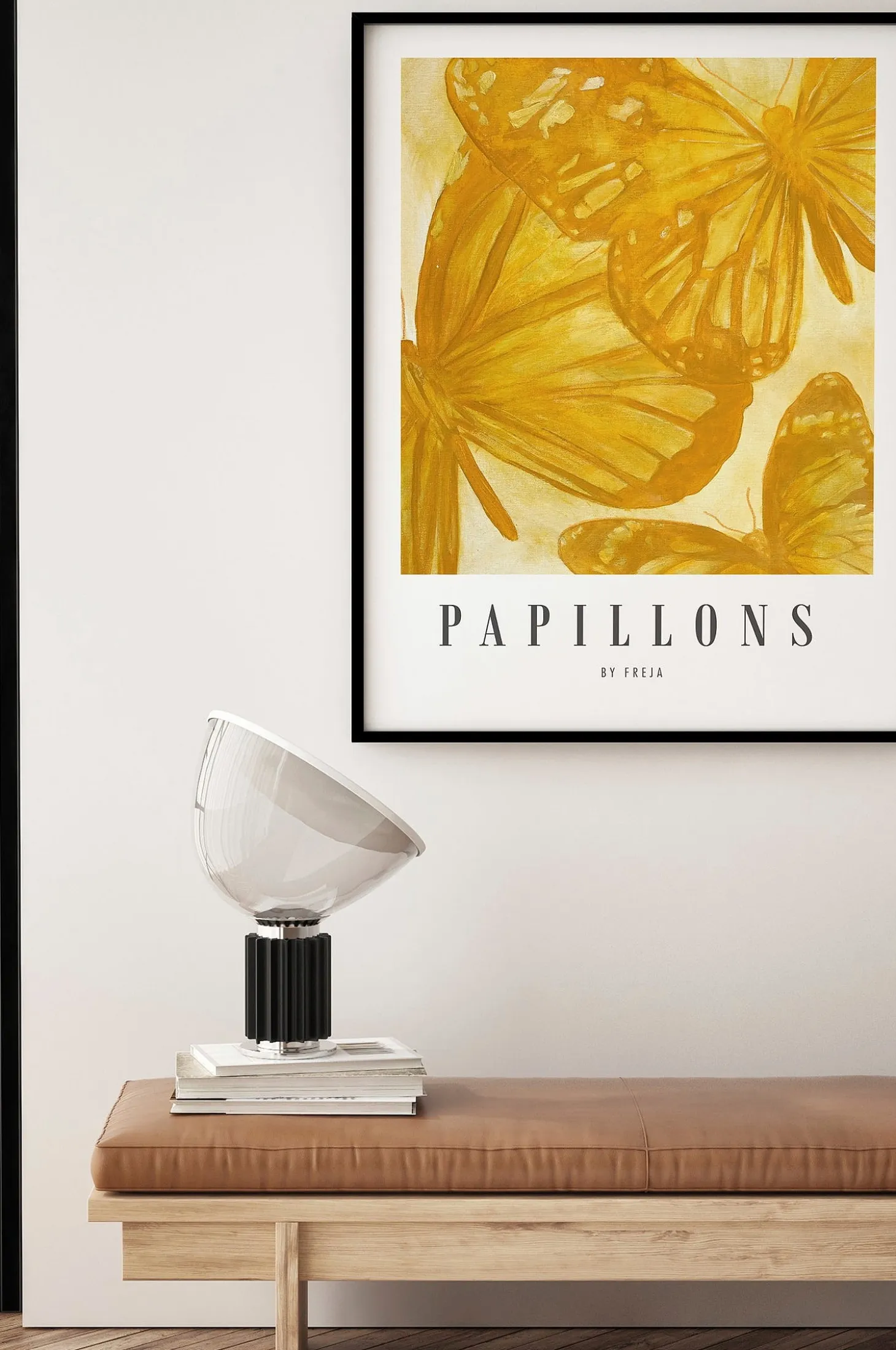 Hieno taidekartonki / papillions / musta kehys