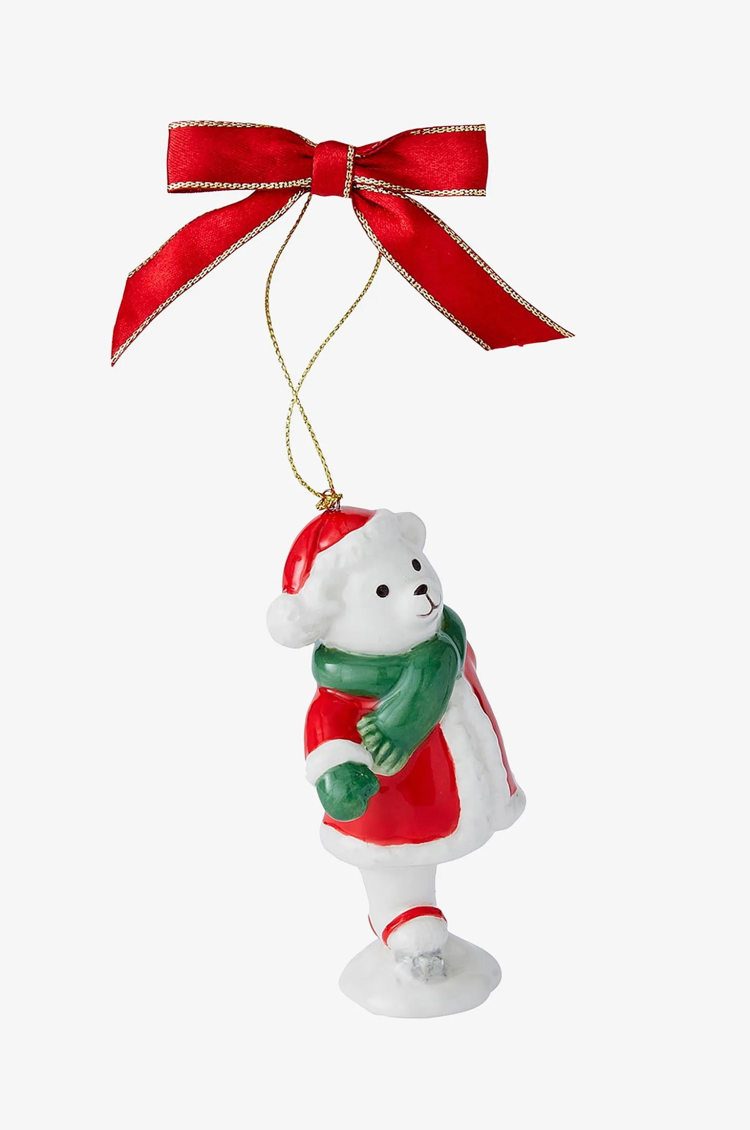 Joulukuusenkoriste Skating Teddy Christmas Tree, korkeus 9,5 cm