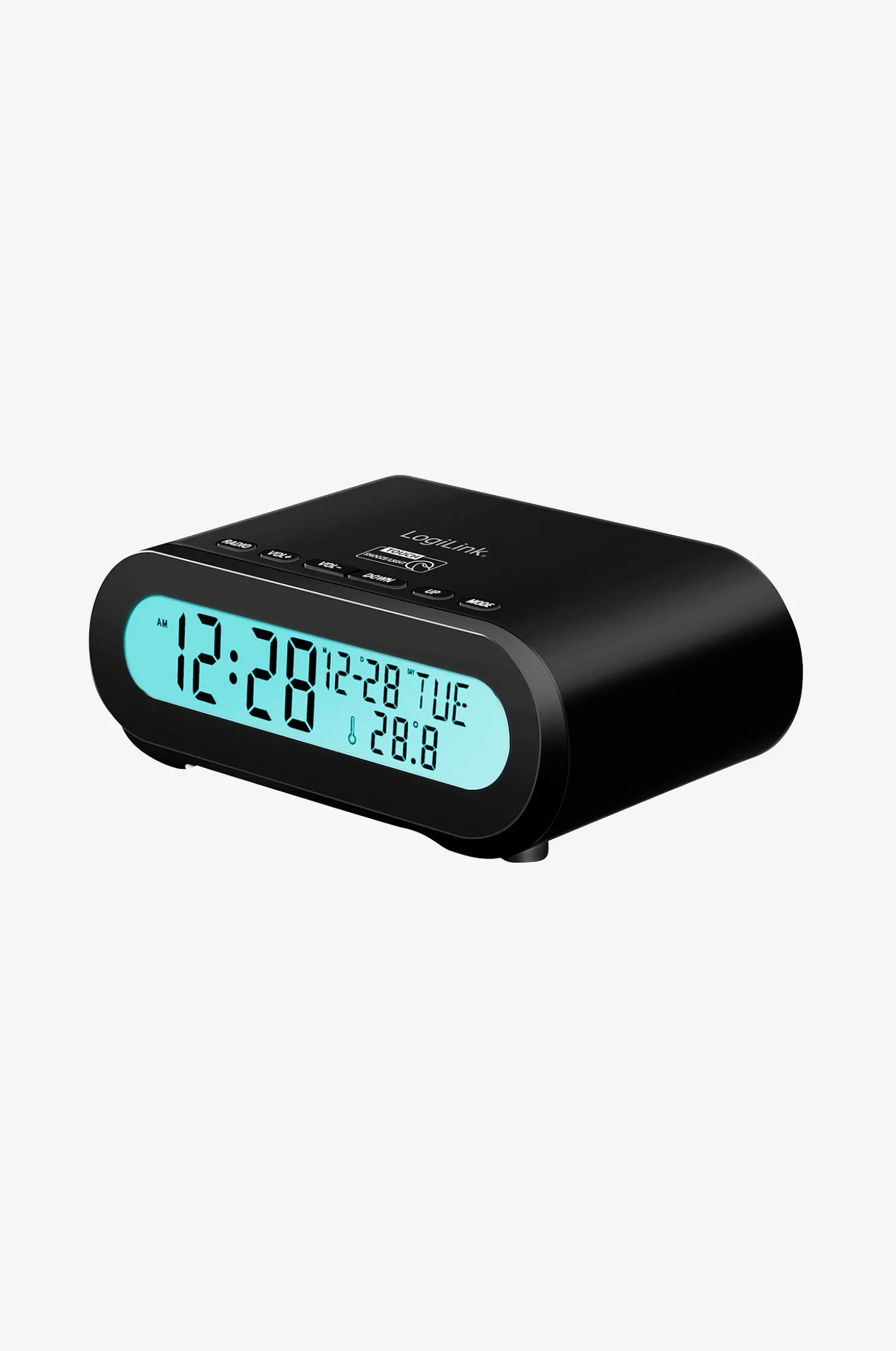 Kelloradio, jossa on lämpötila/ilmankosteus - USB-C/akkuverkkoyhteys