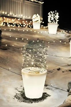 Kukkaruukku Assisi pieni, LED, 28 cm