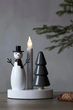 Kynttilänjalka Christmas Joy Snögubbe