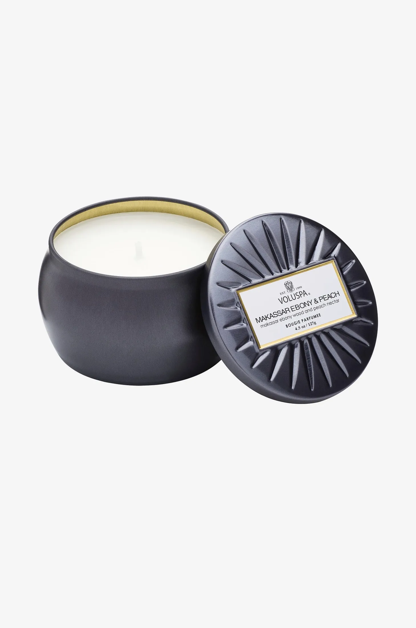 Makassar Ebony & Peach - Decorative Tin Candle 25 tuntia 127 g