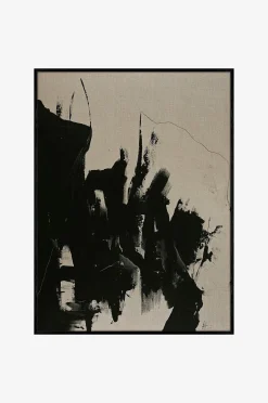 Pellavamaalaus / Without / 90x120 Cm / musta kehys