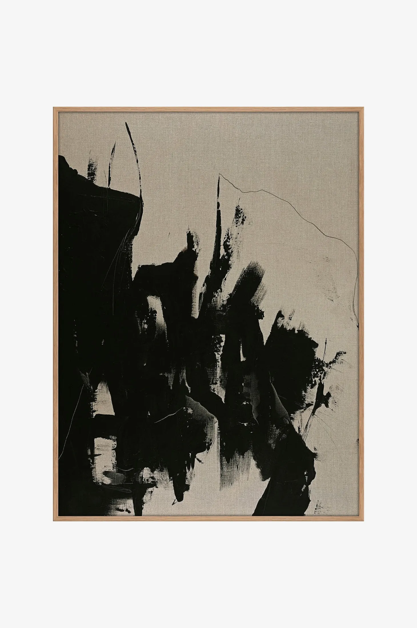 Pellavamaalaus / Without / 90x120 Cm / tammikehys