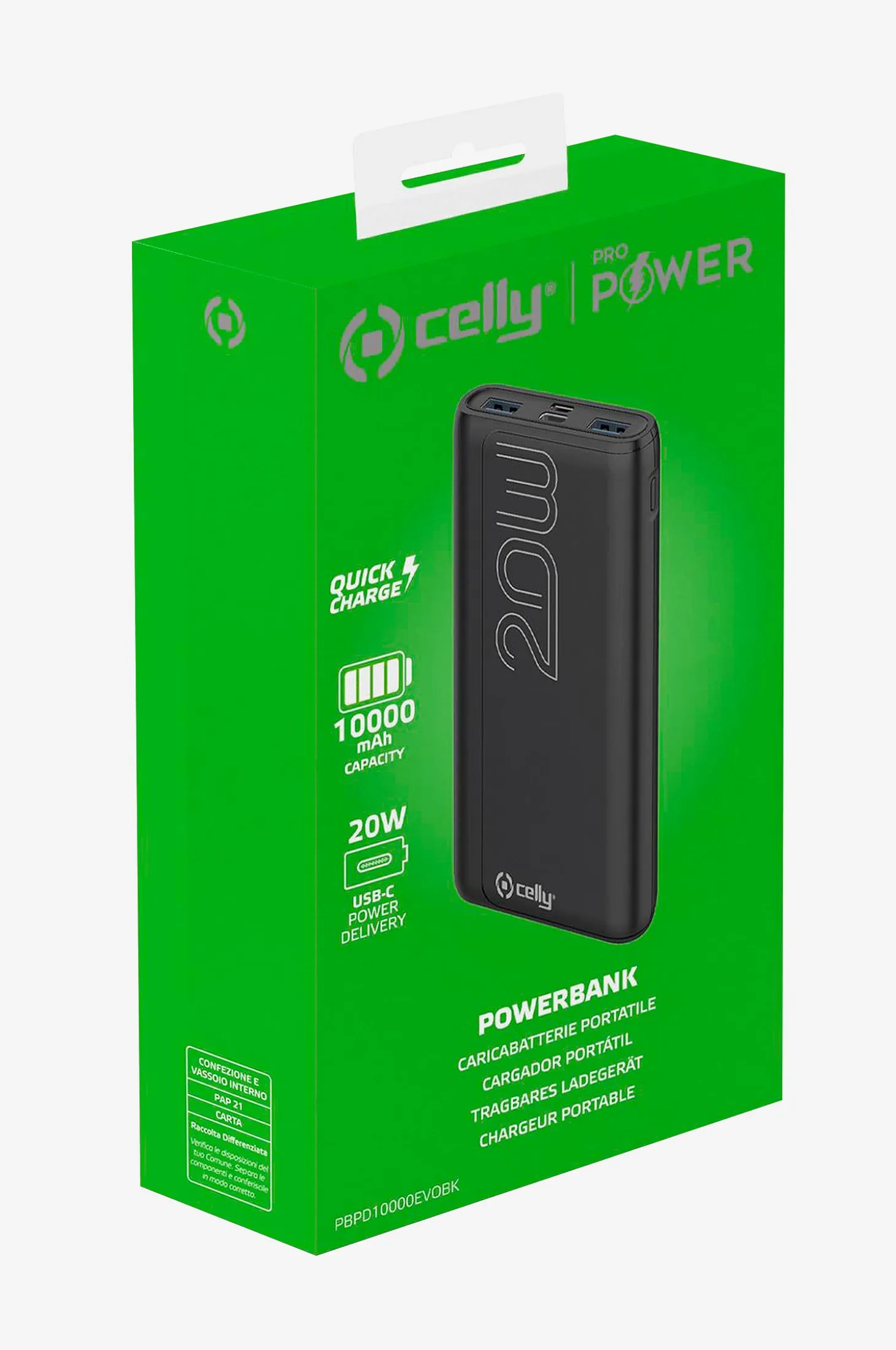 PowerBank PD 20 W 10 000 mAh - musta