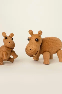 Puinen koriste Flora Hippo 11 cm