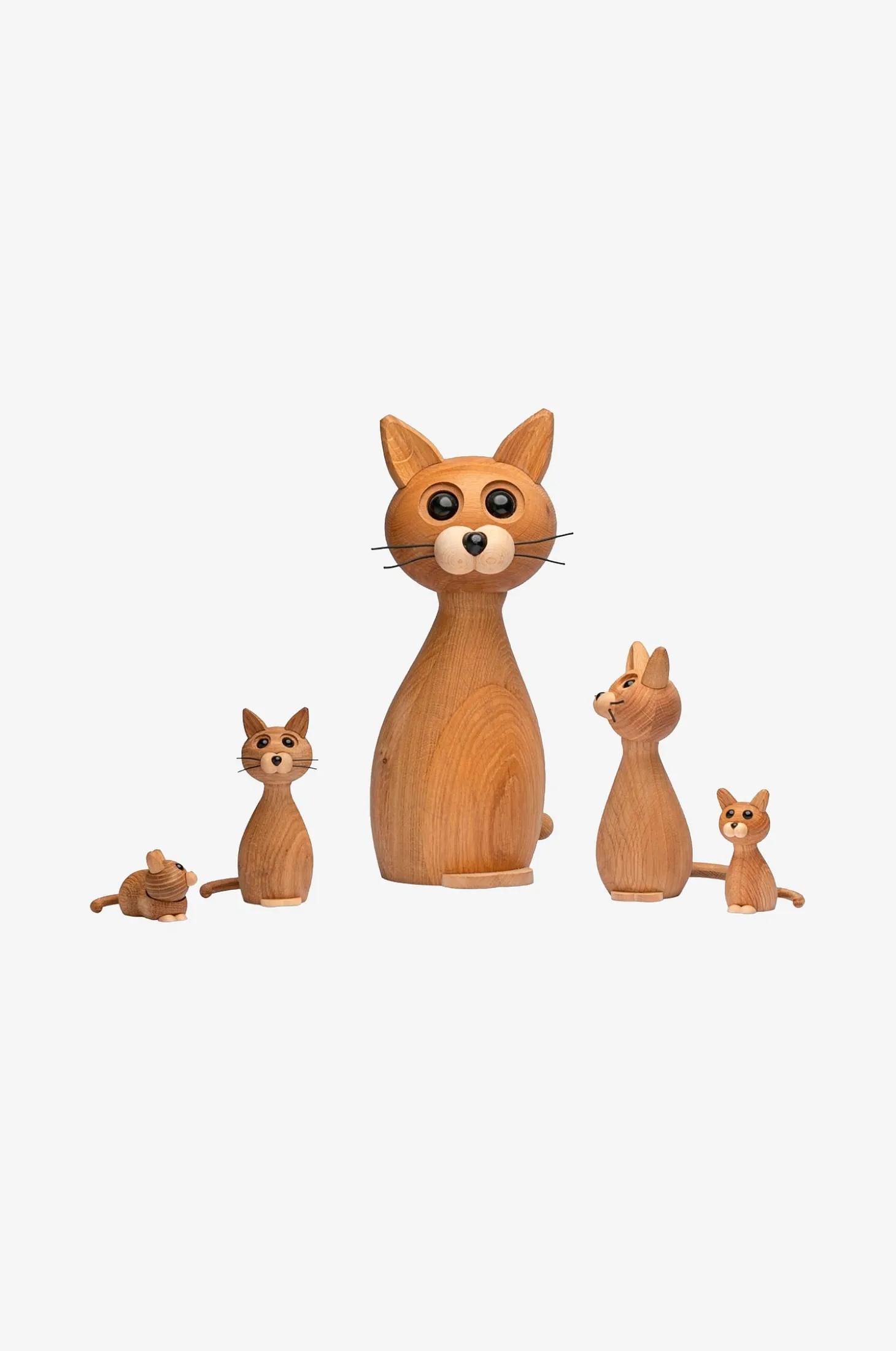 Puukoriste kissa Brave, 24 cm, tammea