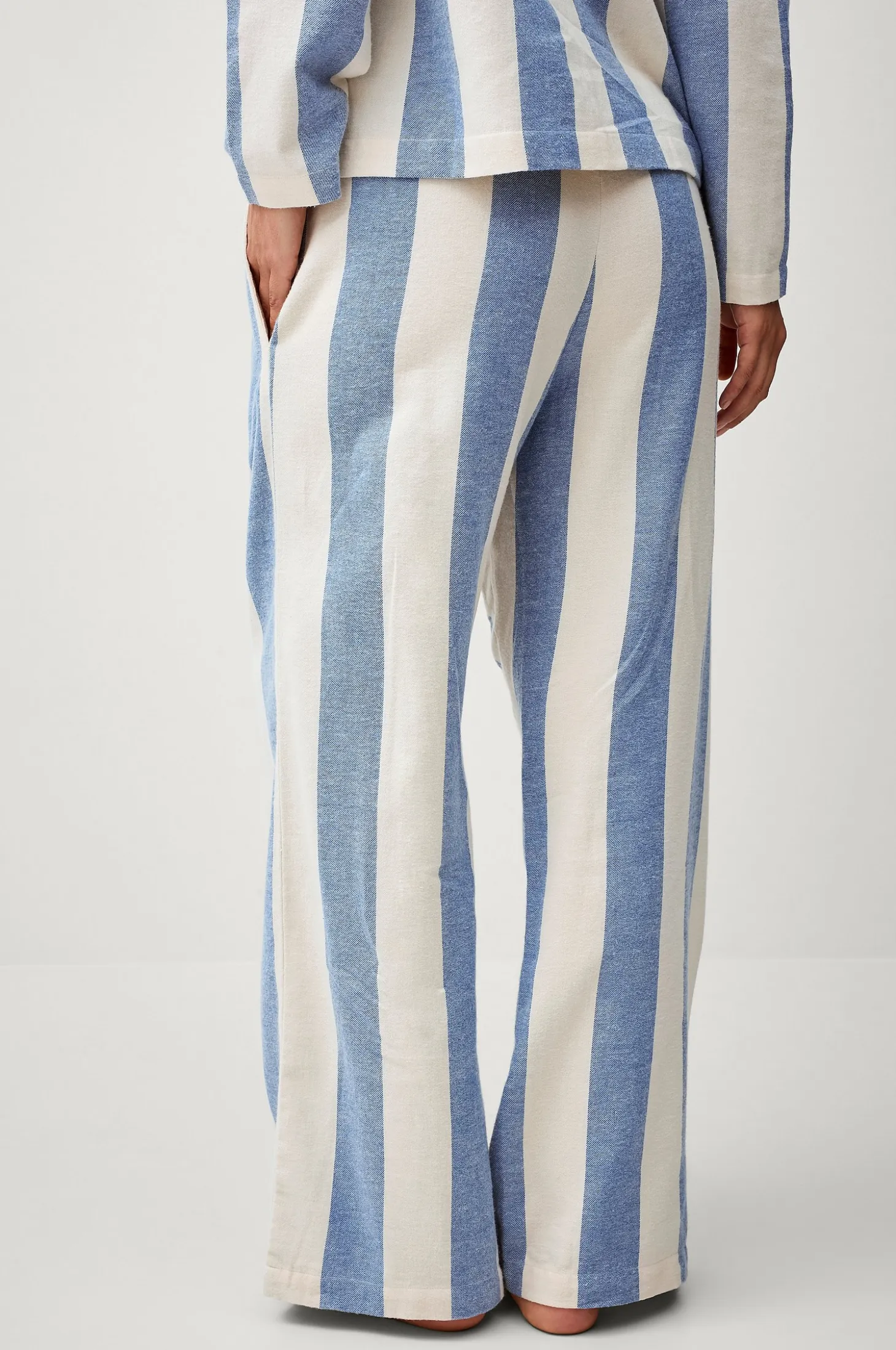 Pyjamahousut Valerie Block Stripe puuvillaflanellia