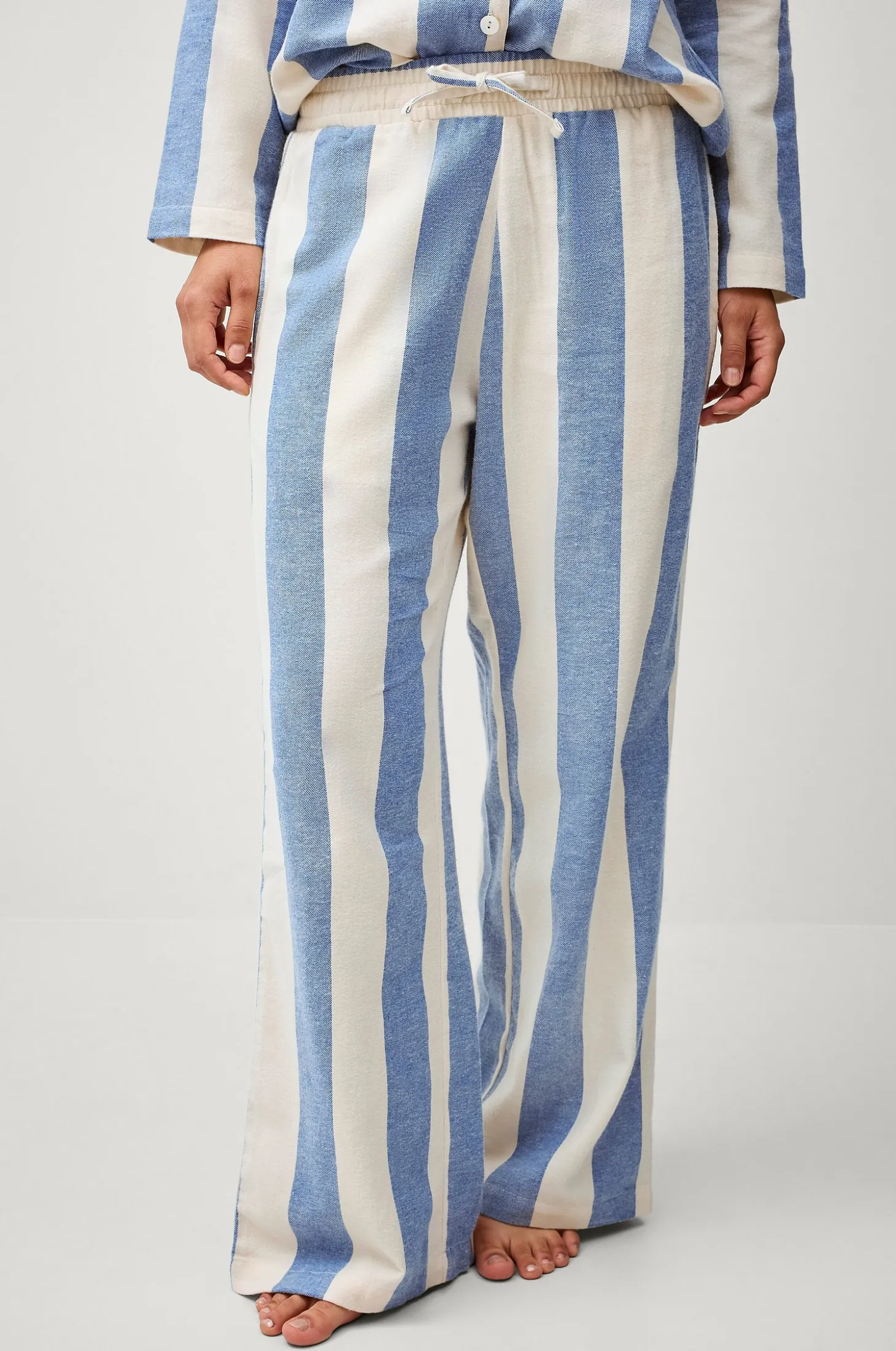 Pyjamahousut Valerie Block Stripe puuvillaflanellia
