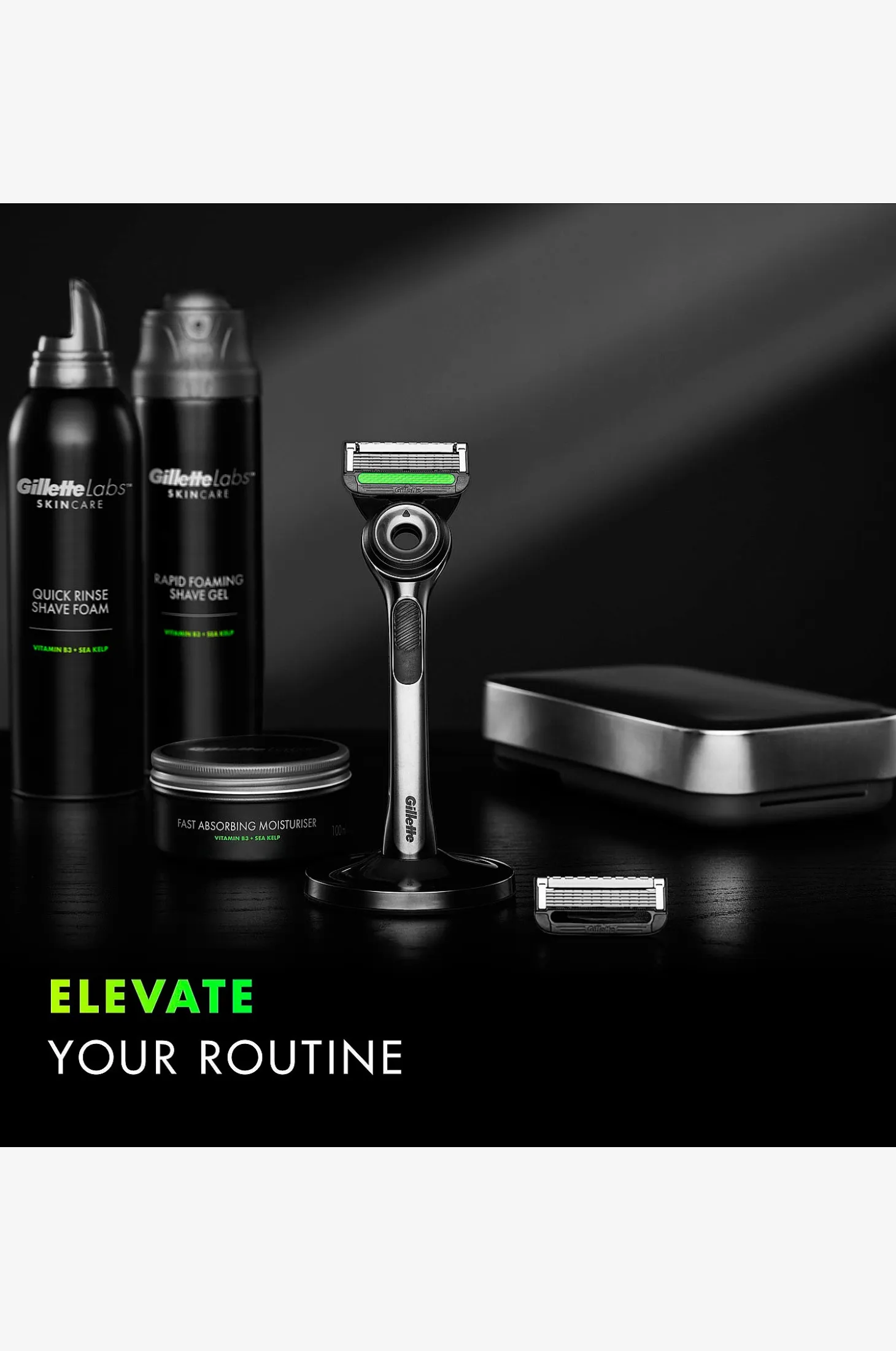 Razor Labs magneettijalustan, matkalaukun ja 5 partaterän kanssa