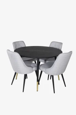 Ruokailuryhmä Dipp ja ruokapöydän tuolit Velvet Deluxe, 4 kpl