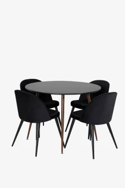 Ruokailuryhmä Plaza ja ruokapöydän tuolit Velvet, 4 kpl