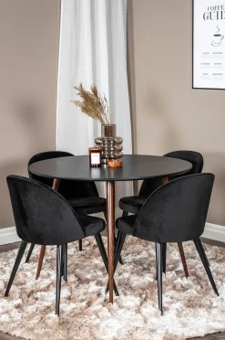 Ruokailuryhmä Plaza ja ruokapöydän tuolit Velvet, 4 kpl