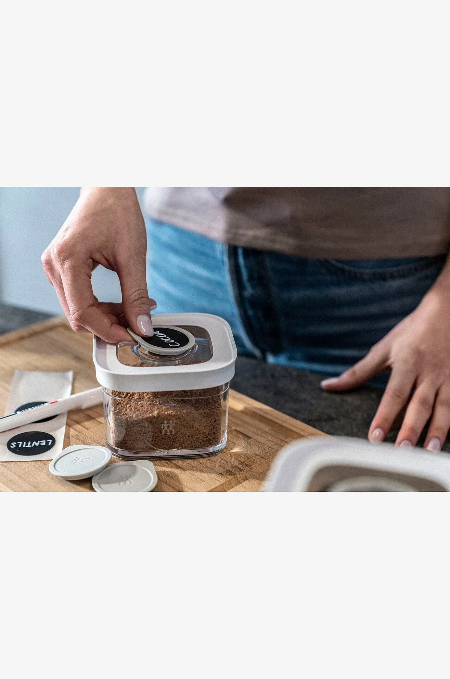 Set med hållare för etiketetter Fresh & Save Cube 3 delar