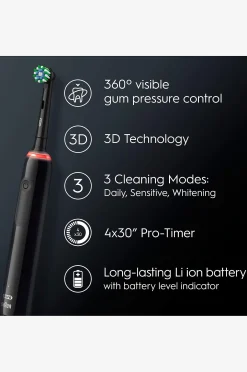 Sähköhammasharja Pro3 Black + Extra Refill