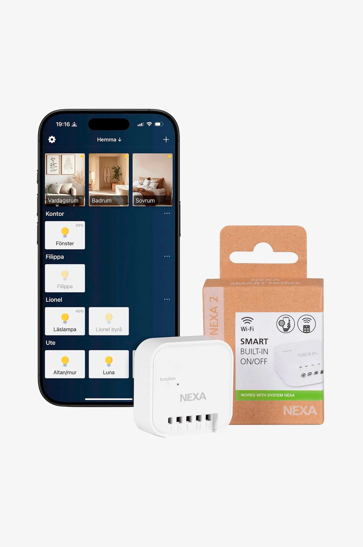Sisäänrakennettu vastaanotin Wbr-01 Smart 1800w System Nexa 2 Wifi/433 On/off