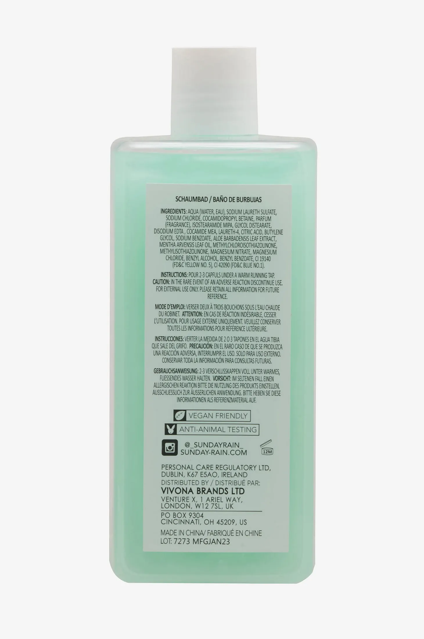 Sunday Rain Aloe & Sweet Mint Bubble Bath 450 ml