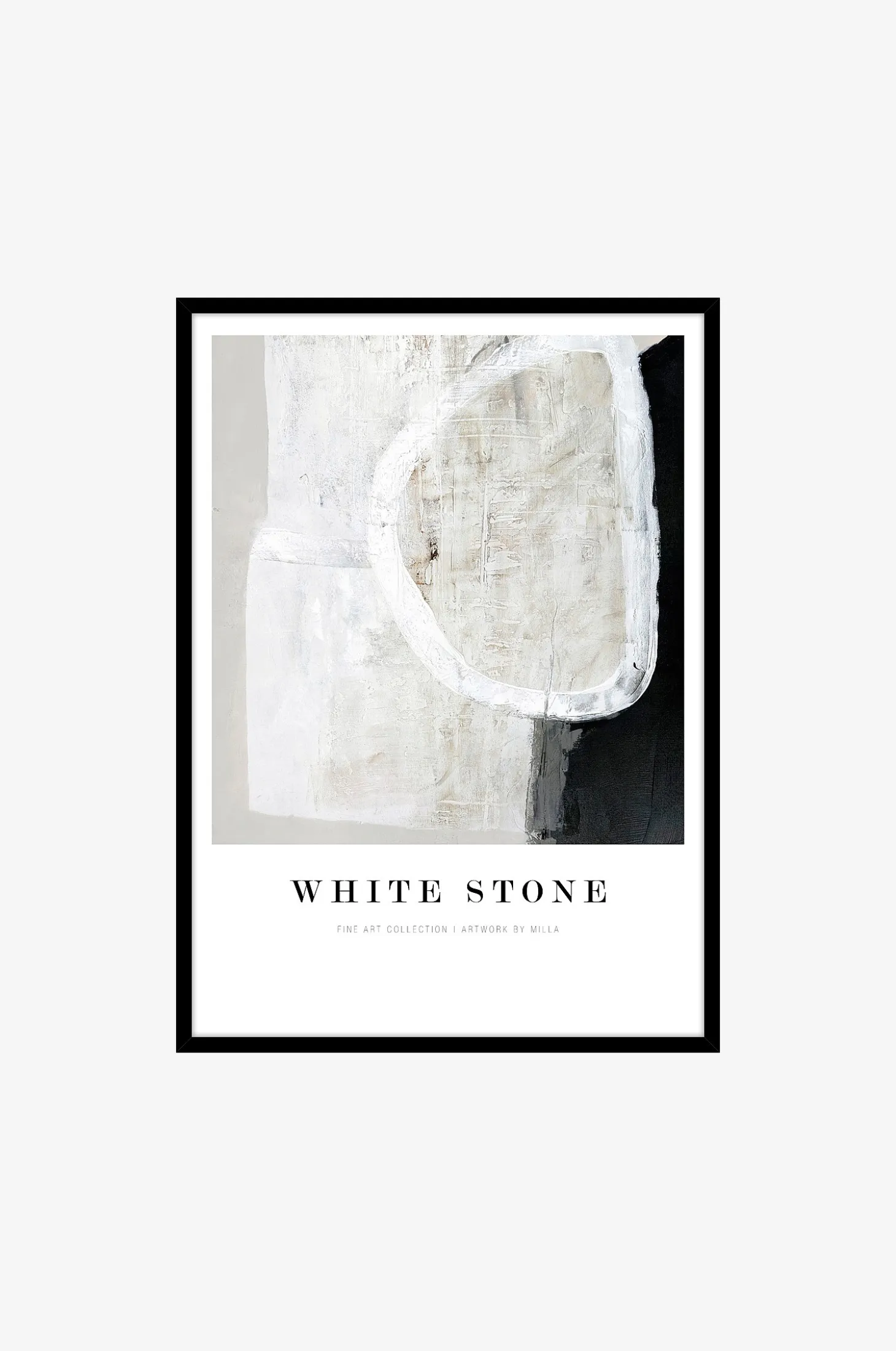TauluWhite stone, Musta kehys