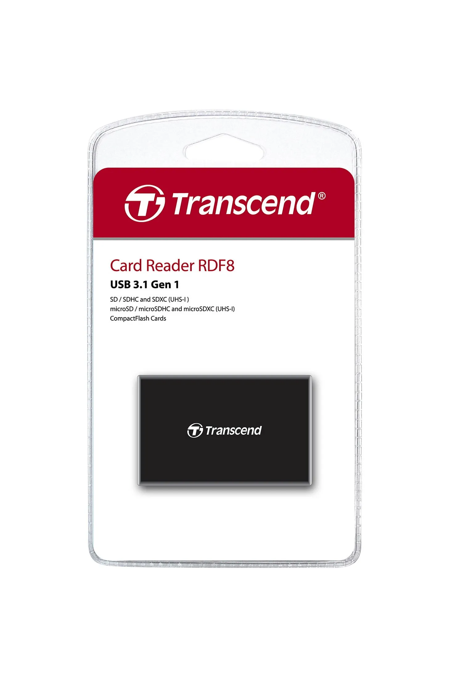 Transcend-kortinlukija F8 USB 3.0 Musta