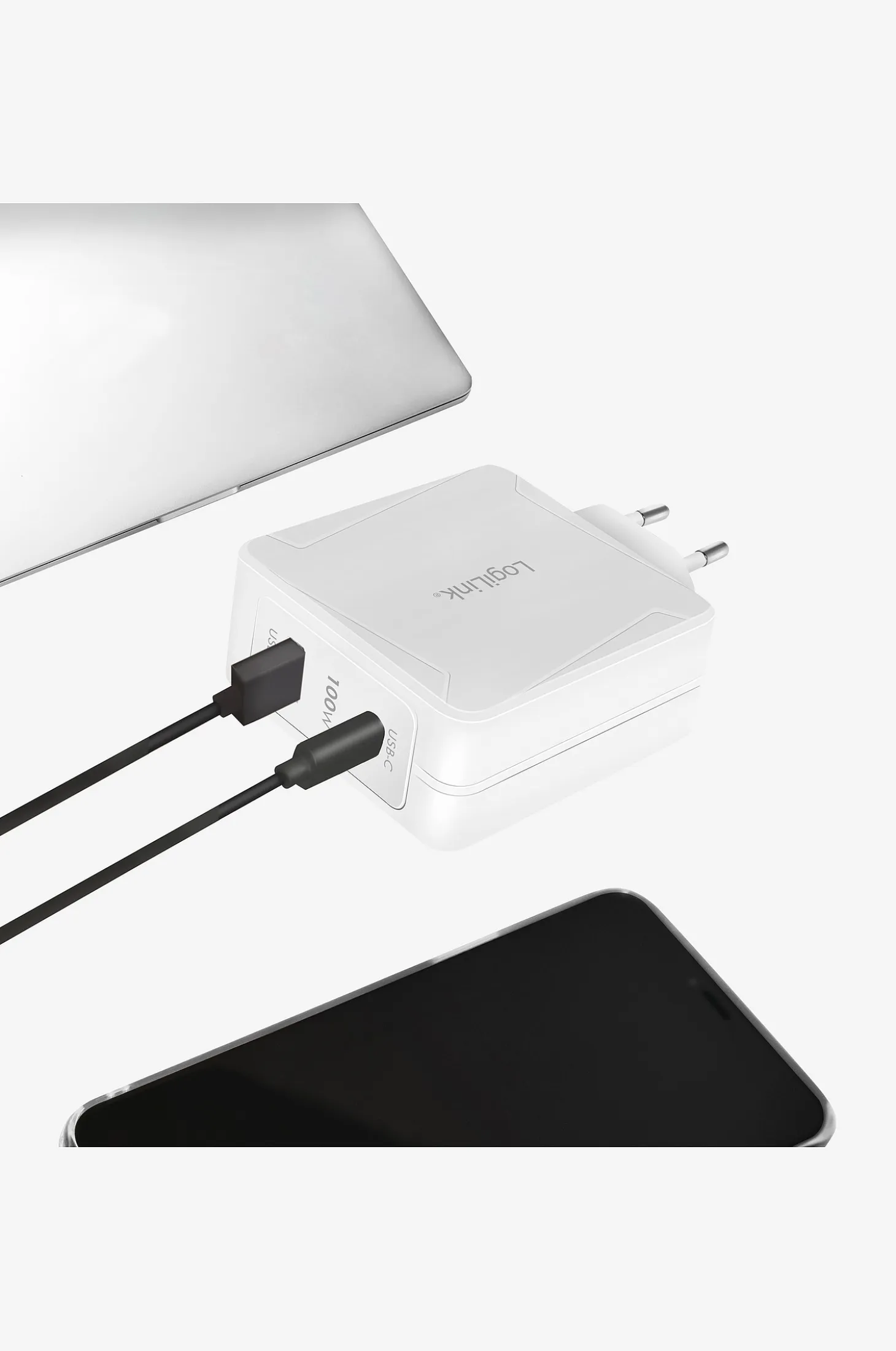 USB-laturi 1 x USB-C PD 1 x USB-A 100 W