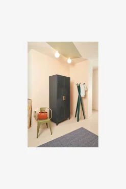 Vaatekaappi B2 Perforated Locker Wardrobe Painted with PEFC Oak Handles
