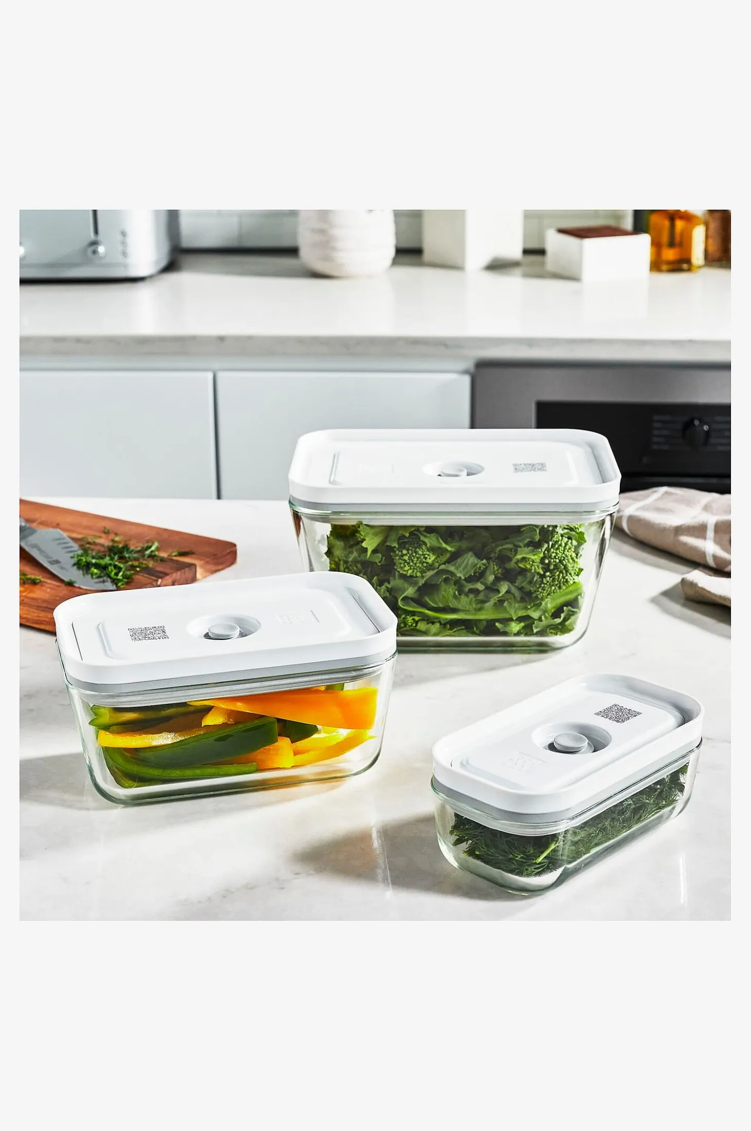 Vakuumirasiat Set Fresh & Save 3 kpl S, M ja L Lasia