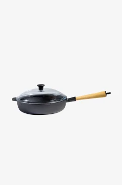 Valurautainen haudutuspannu lasikannella, halkaisija 25 cm