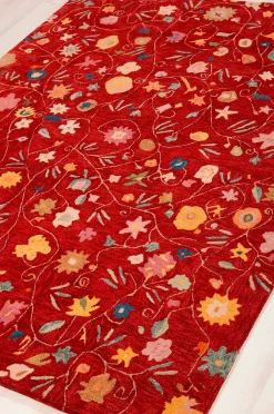 Villamatto Botanica Punainen 170x230